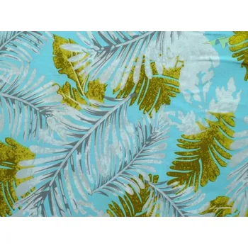 tyrkysová viskózová šatovka 3127 s listy