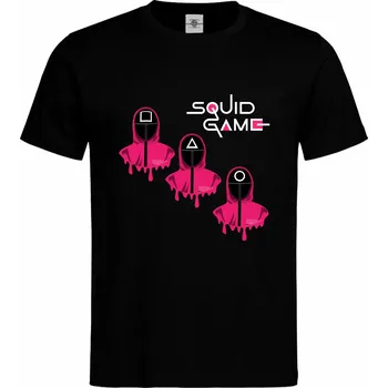 Pánské tričko Tričko Squid Game Druh: Pánské, Barva: Černá, Velikost: XL