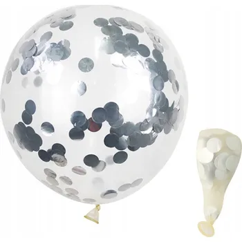 Balónek BALÓNKY stříbrné konfety 10 Ks křest narozeniny