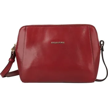 Kabelka Dvouoddílová luxusní tmavěčervená dámská kožená crossbody kabelka Marta Ponti A19