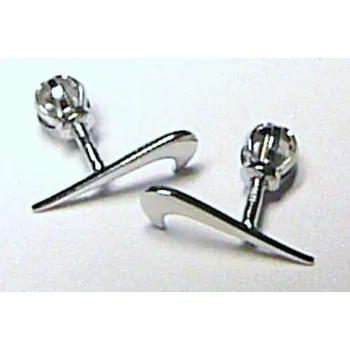 Náušnice Klenoty Budín Zlaté pecičky - pecky náušnice bílé zlato tvar NIKE na šroubek 585/0,48gr 331041013 (Klenoty Budín Zlaté pecičky - pecky náušnice bílé zlato tvar NIKE na šroubek 585/0,49gr 331041013)