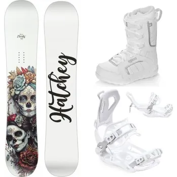 Snowboard Hatchey Eternity dámský snowboard + Raven Fastec FT360 white vázání + Raven Pearl white 143 cm + M (EU 39-42) + DÁREK + Doprava ZDARMA