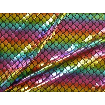 duhová látka fantasy se šupinami