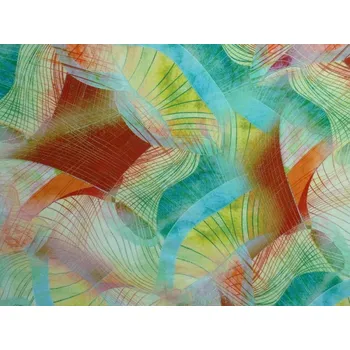 hedvábí 2868 zelený vzor