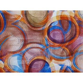 oranžová hedvábná šatovka 2611 s kruhy