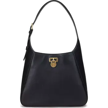 Kabelka Kožená kabelka Lauren Ralph Lauren černá barva, 431956790 99X, vel. ONE SIZE