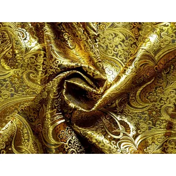 brokát 1000 černý zlatá výšivka