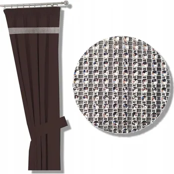 Obraz Závěs na žabky 140x250 na pásce zirkon pásce, barva: Čokoláda