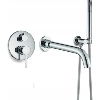 Vodovodní baterie Jednopáková nástěnná vanová a sprchová baterie BRISO LUXURY BATHROOM stříbrná