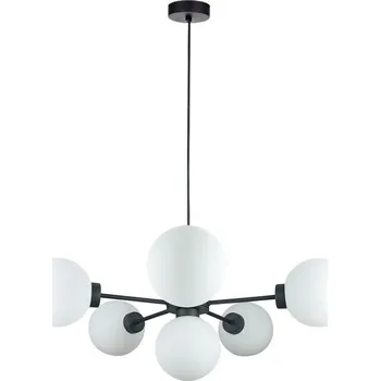 Lustr na lanku KALIOPE 6xE14/50W/230V černá/bílá