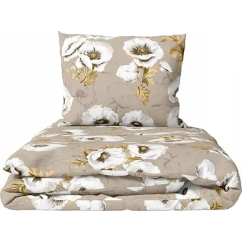 Povlečení Povlečení 140x200 + 1x70x80 cm, 140 g/m2, 100% BAVLNA, Polské Mák Béžová