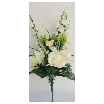 umělá květina Kytice lilie, růže, gerbera bílá H346 bílá