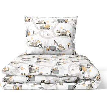 Povlečení DĚTSKÉ POVLEČENÍ BAVLNA 100x140 + 50x60 CERTIFIKÁT staveniště žluté