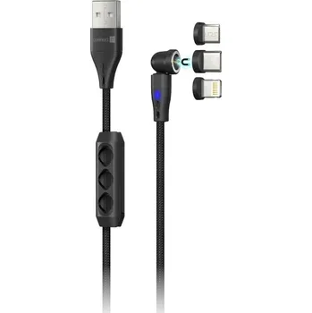 Počítač CONNECT IT Magnetic PowerLink 3in1 kabel (USB-C/Lightning/MicroUSB), 2m