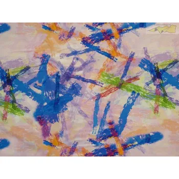 hedvábná šatovka 2130 modré tahy štětcem