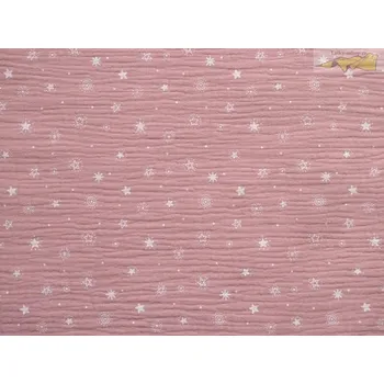 starorůžový mušelín s hvězdičkami