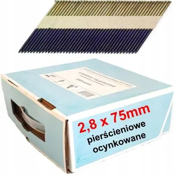 Hřebík Hřebíky do hřebíkovačky spojené papírem 2,8 x 75 mm 2000ks, kroužek ATEST