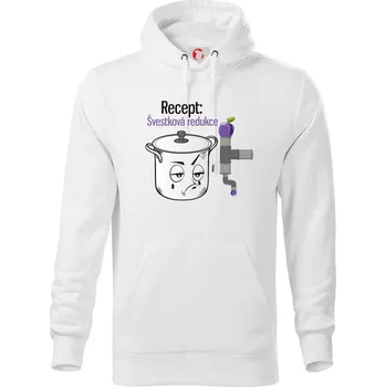 Pánská mikina Recept švestková redukce - Mikina pánská Cape s kapucí - M ( Bílá )