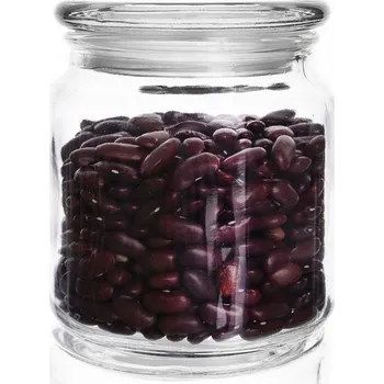 Dóza na potraviny Dóza SKLENĚNÁ zavařovací sklenice čtvercová na potraviny, sypké produkty, káva, 0,58 l