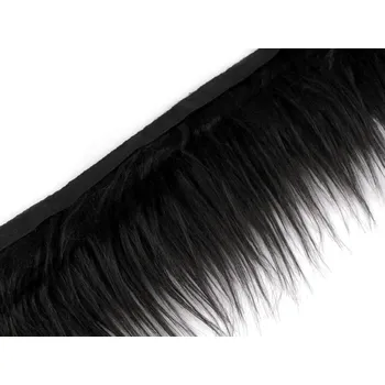 Dekorační kožešina pro výrobu skřítků a postaviček šíře 13 cm, barva 4 černá