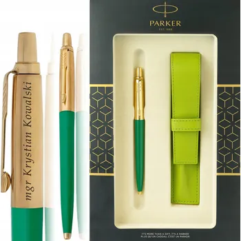 ZLATÉ PROPISKA JOTTER PARKER S GRAVÍROVÁNÍM ZELENÉ DÁREK PRO KNĚZE + POUZDRO