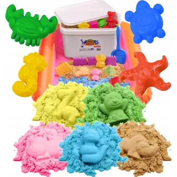 Hračka na písek Kinetický písek sada 5 kg, bazének, pískoviště, formičky, lopatka BibiMoon