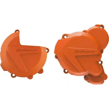 Alternátor POLISPORT sada krytu alternátoru, spojky a vodního čerpadla KTM EXC/XCW TPI 250/300, HUSQVARNA TE TPI 250/350 `17-22 barva oranžová (8461700002+8467500002+8485200002) (POLISPORT sada krytu alternátoru, spojky a vodního čerpadla KTM EXC/XCW TPI 250/300,)