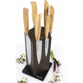 Stojan na nože Blok na nože magnetický ZASSENHAUS otočný, jasanové dřevo 13 x 13 x 25,