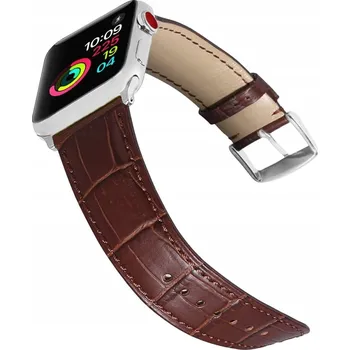 Řemínek na hodinky Kožený řemínek pro Apple Watch 42mm, eko kůže, Série 1 2 3, klasická hnědá