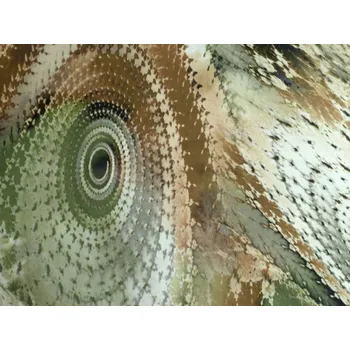 hedvábí 2884 zelený vzor s kruhy