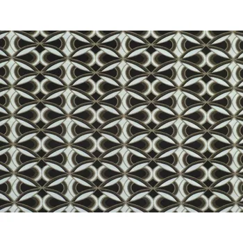 viskózový úplet 2851 černý geometrický vzor