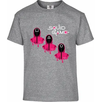 Pánské tričko Tričko Squid Game Druh: Dětské, Barva: Šedá, Velikost: 146-L