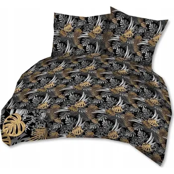 Povlečení KREPOVÉ POVLEČENÍ 160 x 200 cm + 2 x 70 x 80 cm - AMAZONIA ČERNÁ