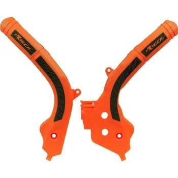 RACETECH (RTECH) kompletní kryty rámu BI-mateRIAL SUPER GRIP KTM SX 125/150 16-18, SX 250 17-18, EXC/EXCF 250/350/450 17-19, SXF 250/350/450 16-18 barva oranžová černá (RACETECH (RTECH) kompletní kryty rámu BI-mateRIAL SUPER GRIP KTM SX 125/150 16-18, SX)