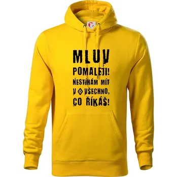 Pánská mikina Mluv pomaleji (Hana-creative) - Mikina pánská Cape s kapucí - 2XL ( Žlutá )