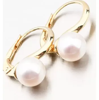 Náušnice Dámské náušnice žluté zlato 585 perly 663P-120001