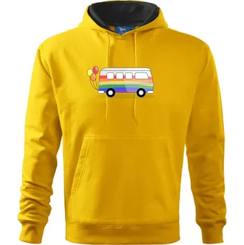 Pánská mikina LGBT busík - Mikina pánská Cape s kapucí - 5XL ( Žlutá )