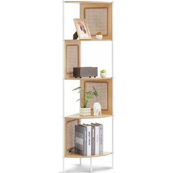 Knihovna Regál Vevor 35,5 cm x 156,5 cm x 35,5 cm, odstíny hnědé