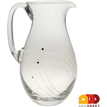 Skleněný džbán čirý Swarovski se třemi kamínky 1,9 l (Luxusní skleněný džbán zdobený elementy swarovski)