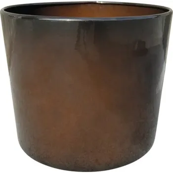 Květináč Květináč kovový Ø 27 x 22 cm hnědý