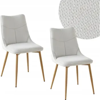 Sada 2 čalouněných židlí LUMINA krémové barvy do obýváku, moderní loft styl