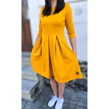 Dámské šaty Kulišárny Šaty ESMÉ MUSTARD VELIKOST: 40-42
