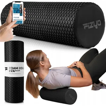 Pěnový válec Masážní válec s výstupky Fizyo 45 cm x 15 cm černý