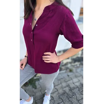 Dámské tričko Kulišárny Dámská mušelínová polokošile WINE VELIKOST: 36-38