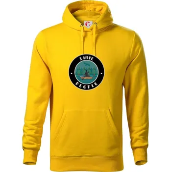 Pánská mikina I hate people - kanoe - Mikina pánská Cape s kapucí - M ( Žlutá )
