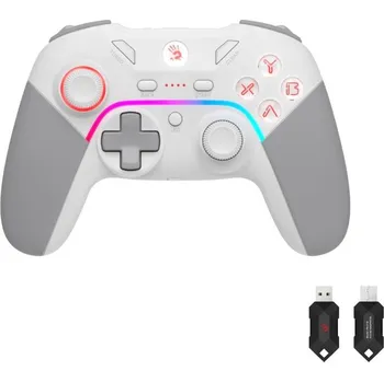 Elektronika A4tech Bloody GPW70, gamepad, RGB, Dual mode 2,4G+USB, bílá GPW70-WH