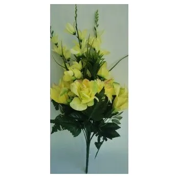 umělá květina Kytice lilie, růže, gerbera zelená H346 zelená