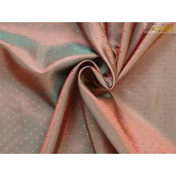 žakárová podšívka montana 113 zeleno červená s puntíky