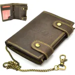 Always Wild Kožená hnědá peněženka pánská s přezkou