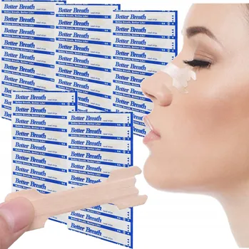 Pomůcka proti chrápání a spánkové apnoe Nalepovací Pásky na Nos Proti Chrápání Velikost L 50 kusů Better Breath Béžové